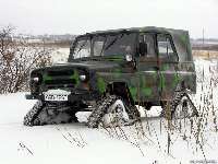 Masinile Caterpillar bazate pe UAZ (vehicul pentru toate tipurile de vehicule DTM-081 cu doua legaturi pentru toate terenurile) Mașini Caterpillar bazate pe UAZ