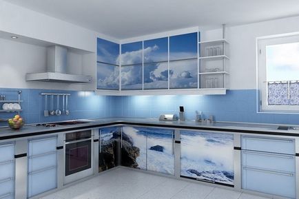 Інтер'єр синьою кухні