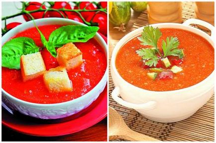 Spanyol leves gazpacho otthon usloviyah- népszerű körökre receptek