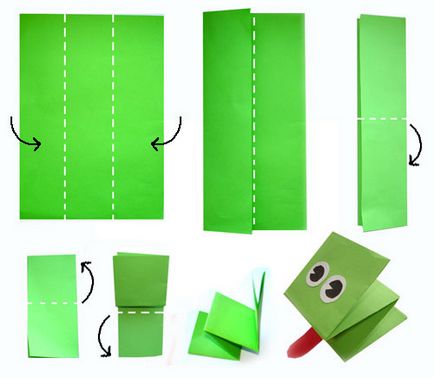 Як зробити жабу з паперу, яка стрибає схема з фото і відео