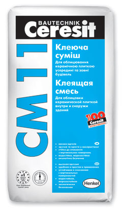 Adeziv pentru ciment ceresit cm-11 proprietăți, instrucțiuni de utilizare, performanță de lucru, tehnic