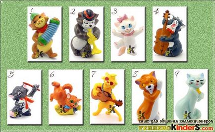 Macskarisztokraták (Aristocats) 1989 - Kinder meglepetés Ferrero Játék tojás (Kinder tojás) (értékesítése játékok Kinder Surprise) Macskarisztokraták (Aristocats) 1989 - Kinder meglepetés Ferrero Játék tojás (kinder tojás)