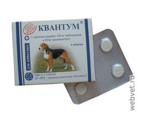 Quantum - instrucțiuni, descriere, dozare - tablete de medicamente anti-endoparazite - veterinare