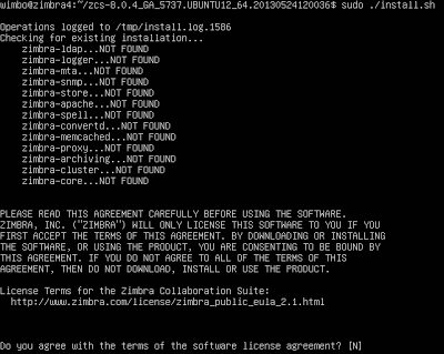 Linux notează instalarea și configurarea zimbrei 8