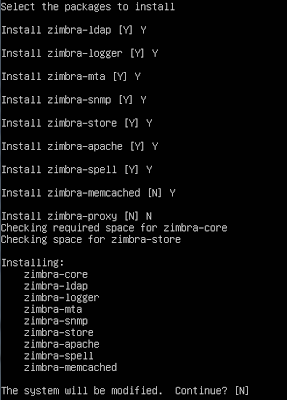 Linux notează instalarea și configurarea zimbrei 8