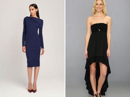 Модне асиметричне плаття - вечірній та футляр, з асиметричним низом, подолом, декольте, спідницею
