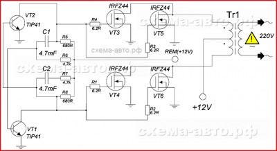 Puternic convertizor de mâini, schema-auto-meserii pentru autoturisme cu mâinile lor