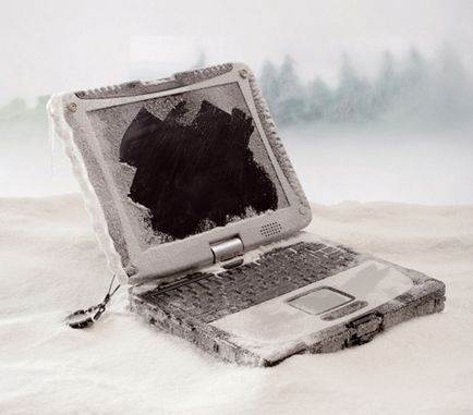 Laptopul în frig