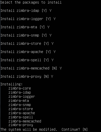 Ridicăm serverul de poștă electronică zimbra, fructe utile