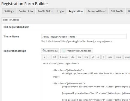 Plugin-ul Profilepress pentru crearea formularelor de înregistrare, a înregistrărilor și a paginilor de profil în wordpress