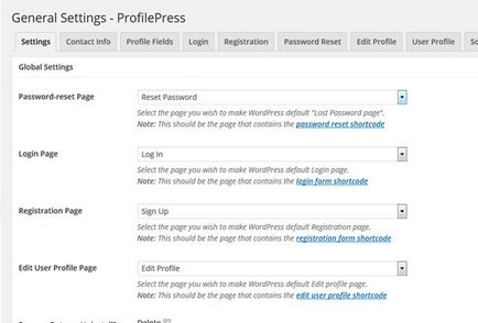 Plugin-ul Profilepress pentru crearea formularelor de înregistrare, a înregistrărilor și a paginilor de profil în wordpress