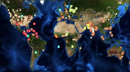 Incidente în timp real pe harta lumii