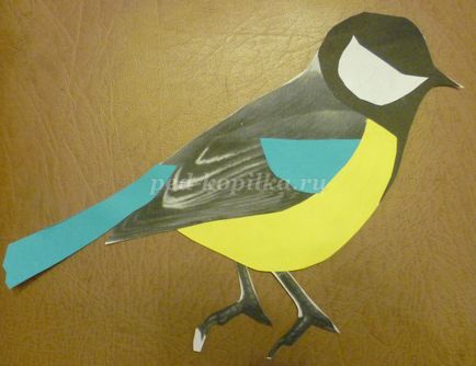 Пташка синичка в техніці квілінг для дітей