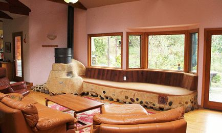 Sobe de sobă din lemn reactiv cu o sobă
