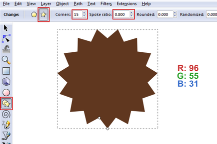 Trageți un arici în inkscape