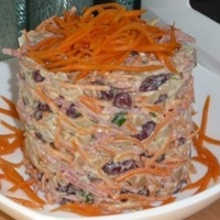 Салат «фасолінка» з корейською морквою - як приготуємо