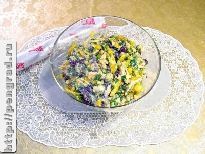 Salată cu fasole și pui Rețetă mexicană cu fotografie pas cu pas