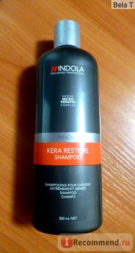 Шампунь indola з кератином kera restore shampoo - «шампунь для додання пружності та щільності