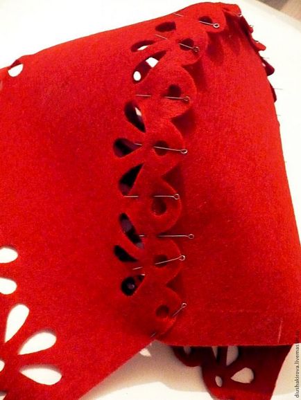 Varrni kalap piros sapka, kézműves