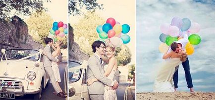 Fotografia de nunta cu baloane - idei si poze