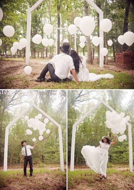 Весільна фотосесія з повітряними кулями