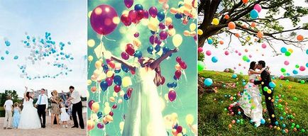 Fotografia de nunta cu baloane - idei si poze