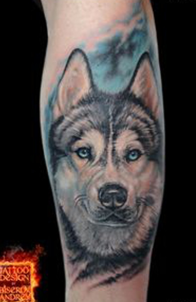 Tatuaj Husky - înțeles, schițe pentru tatuaje și fotografii