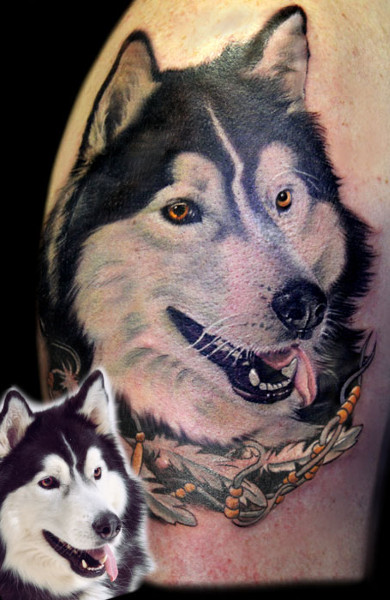 Tatuaj Husky - înțeles, schițe pentru tatuaje și fotografii