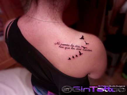 Tatuajul unei turme de păsări care înseamnă tatuaj, fotografie, schițe