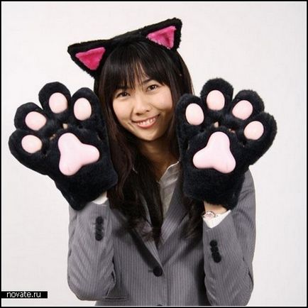 Теплі лапки - warmer cat paw gloves від компанії thanko