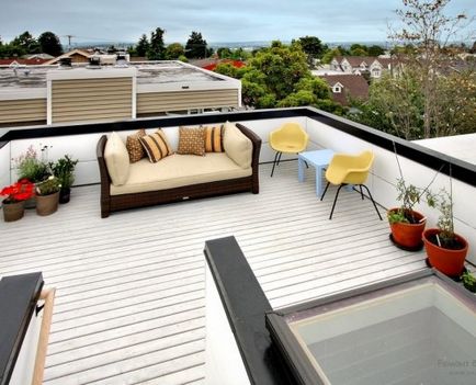 Designul terasei de acoperis al acoperișului de vară, design