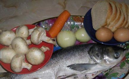 Carp töltött sült a kemencében - lépésről lépésre recept fotók