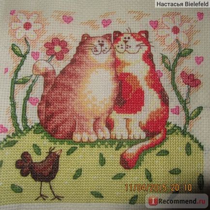 Вишивання aliexpress 14ct white pattern yellow cloth small cotton cross stitch set two lover cats