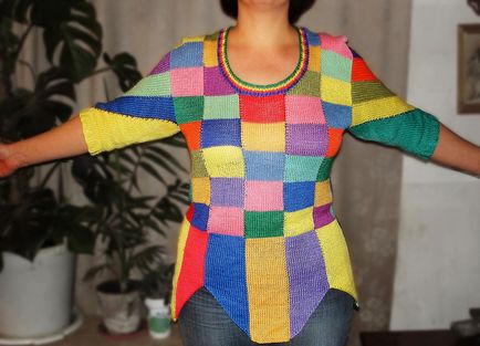 Croșetat-patchwork patchwork stil și carne de vită, o schemă carouri elegant, un video pentru incepatori,