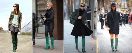 Зелені чоботи (35 фото) з чим носити жіночі зимові моделі темно-та світло-зеленого кольору