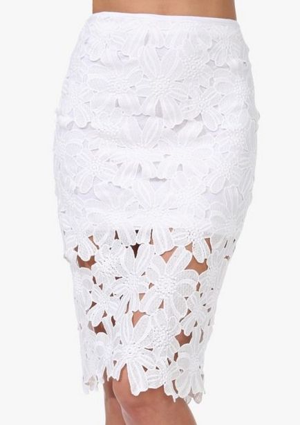 Біла джинсова спідниця (50 фото) з чим носити, з мереживом