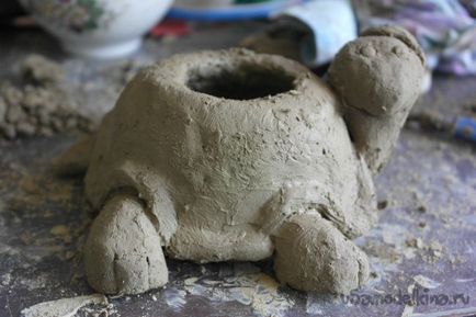 Черепаха-шкатулка з природної глини