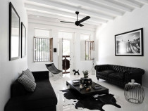 Чорно-білий інтер'єр вітальні (фото), оформлення вітальні в чб кольорах, ремонт квартири
