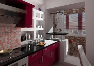 Design - o bucătărie combinată cu un balcon (41 fotografii) un manual de design interior,