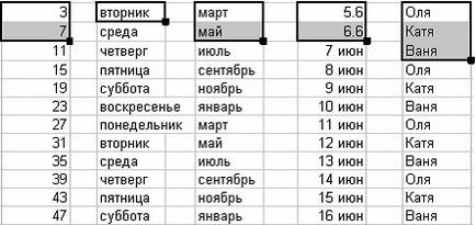 Excel táblázatok, lecke 1