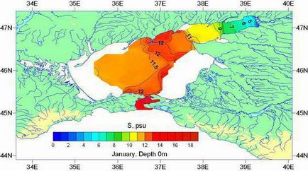 Adâncimea mării Azov - medie, minimă și maximă