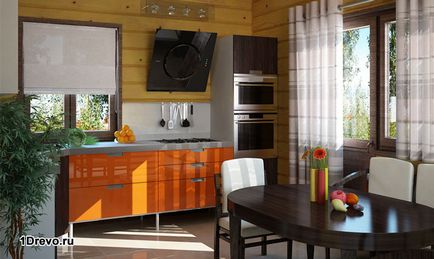 Інтер'єр кухні в дерев'яному будинку своїми руками фото, особливості, рекомендації
