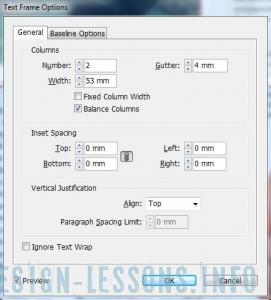 Зміна параметрів текстового кадру в indesign - adobe indesign