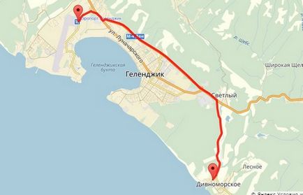 Cum se ajunge de la aeroportul Gelendzhik la Divnomorskoe, Gelendzhik de la kabardinka la tehshebsa