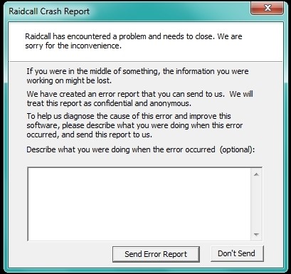 Як виправити raidcall crash report, інструкція