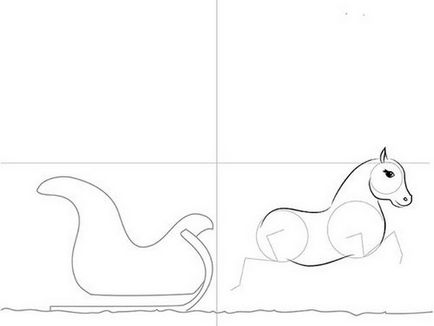 Cum de a desena un cerb cu sanie în etape - cum să atragă sania lui Moș Crăciun în creion pas cu pas
