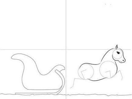 Як намалювати оленя з саньми поетапно - як намалювати сани Діда Мороза олівцем поетапно