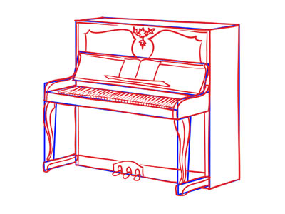 Як намалювати піаніно олівцем (намалювати піаніно поетапно) - маленька письменниця