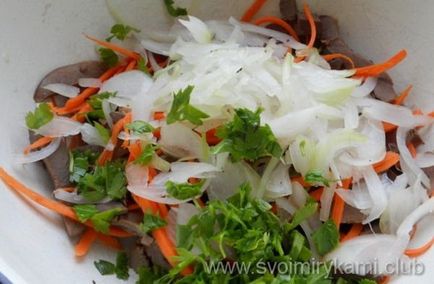 Як приготувати салат з свинячого і яловичого серця з покрокового рецептом з фото
