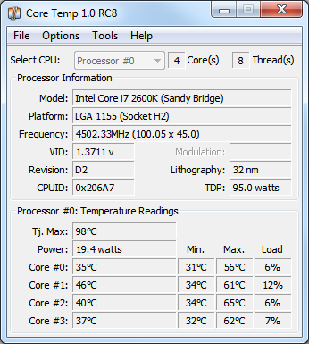 Як дізнатися температуру процесора в windows 7